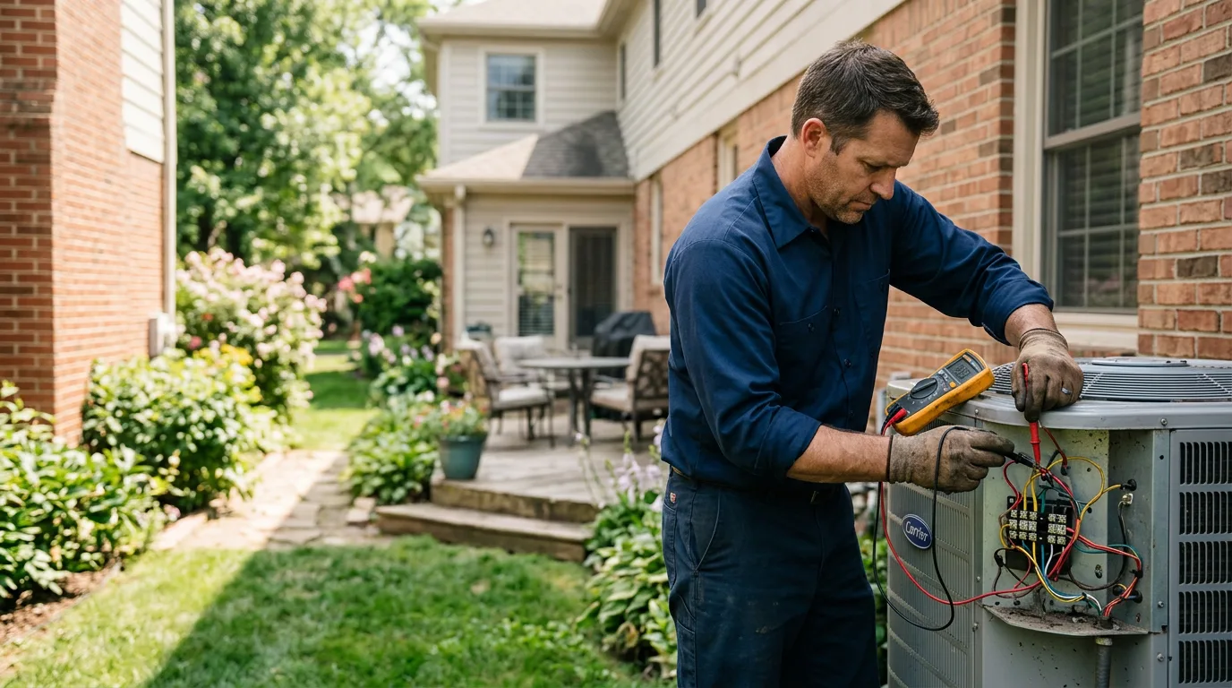 HVAC technician working near Sheffield, TX